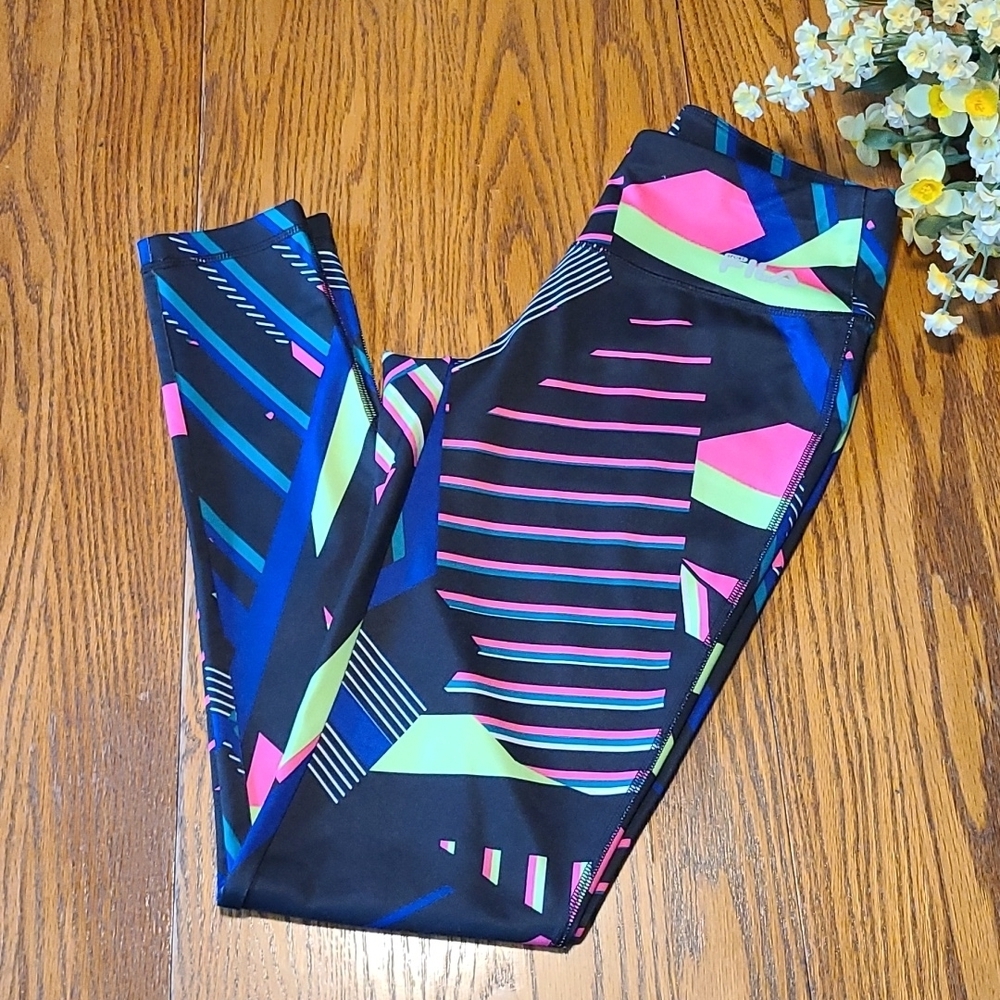 Fila Athletic Pants Geometric Design - Ladies Small